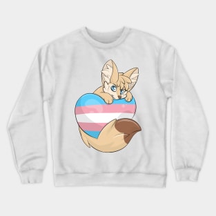 Trans-Flag with a Fennec Fox Crewneck Sweatshirt